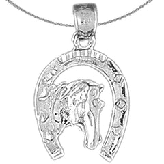 14K or 18K Gold Horseshoe With Horse Pendant