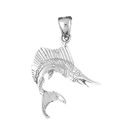 10K, 14K or 18K Gold Sailfish Pendant