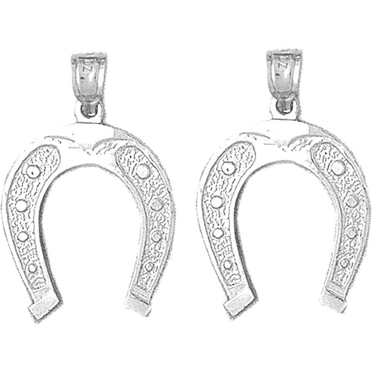 Sterling Silver 27mm Horseshoe Earrings