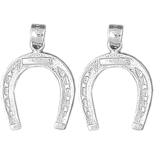 Sterling Silver 24mm Horseshoe Earrings