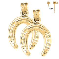 Sterling Silver 21mm Horseshoe Earrings (White or Yellow Gold Plated)