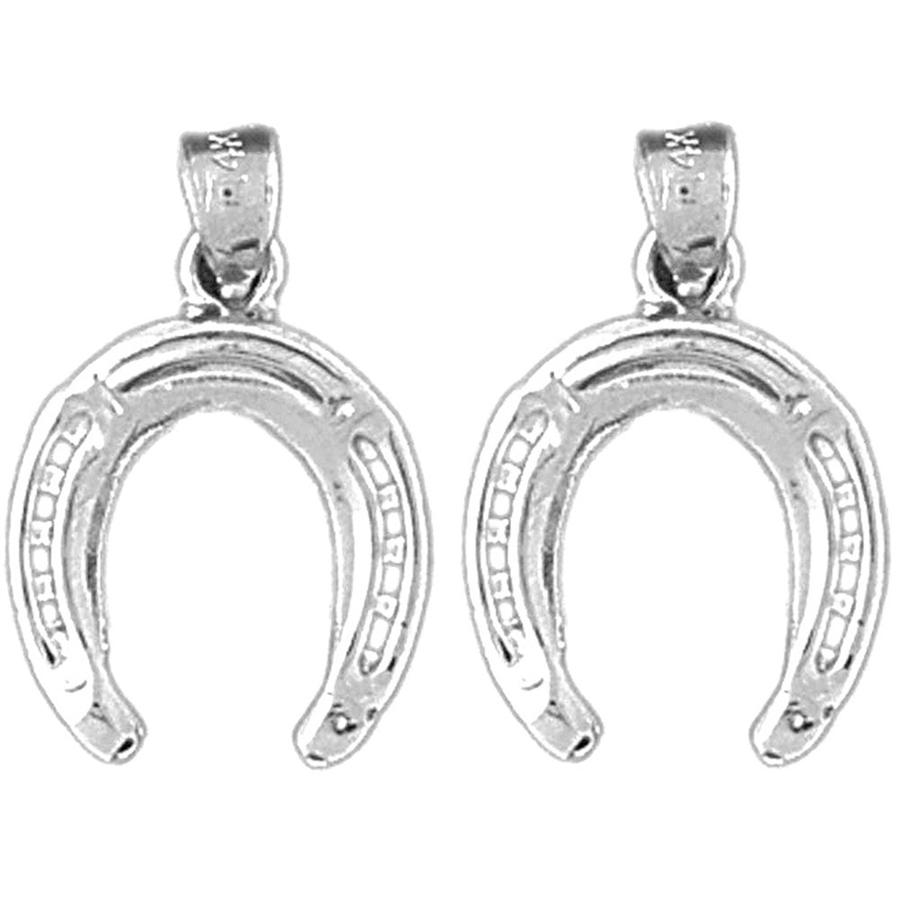 Sterling Silver 21mm Horseshoe Earrings