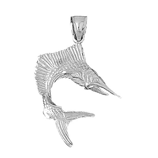 10K, 14K or 18K Gold Sailfish Pendant