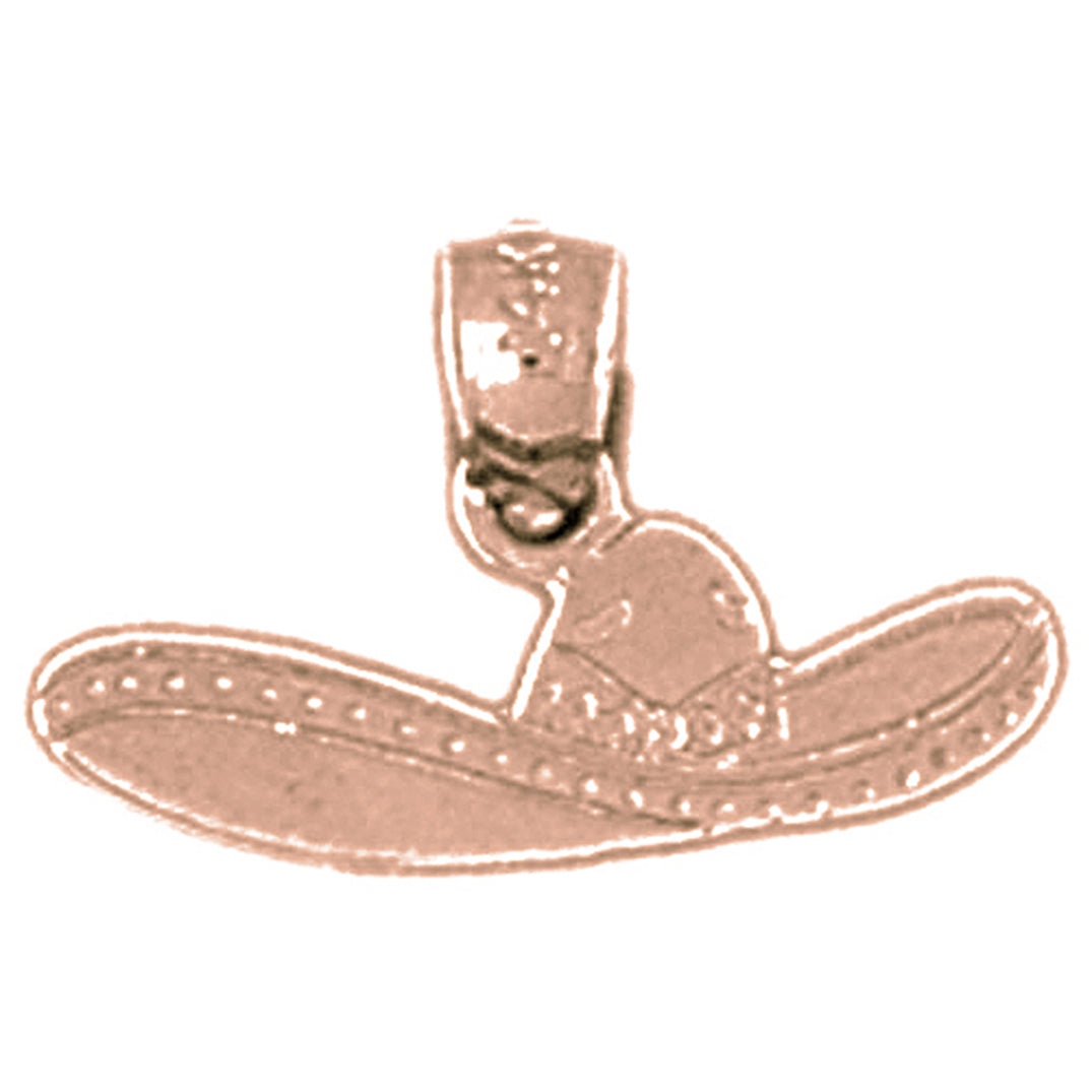 14K or 18K Gold Sombrero Hat Pendant