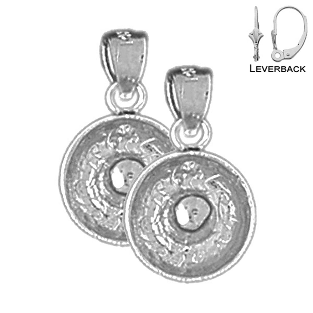 Sterling Silver 18mm 3D Sombrero Earrings (White or Yellow Gold Plated)