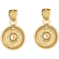 Yellow Gold-plated Silver 18mm 3D Sombrero Earrings