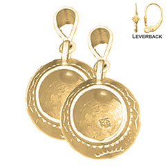 14K oder 18K Gold 3D Indische Keramik Ohrringe