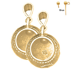14K oder 18K Gold 3D Indische Keramik Ohrringe
