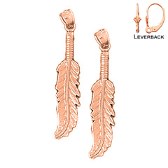 14K or 18K Gold Feather Earrings