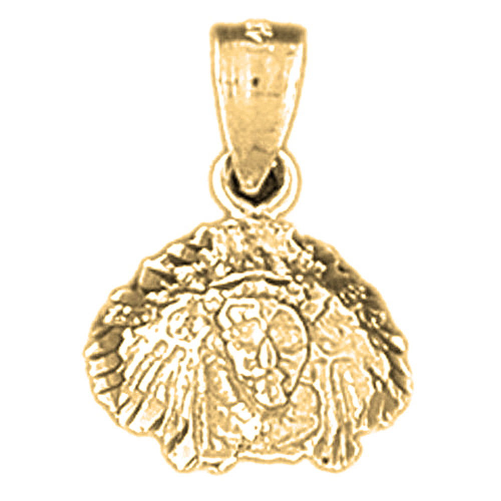 14K or 18K Gold Indian Head Pendant