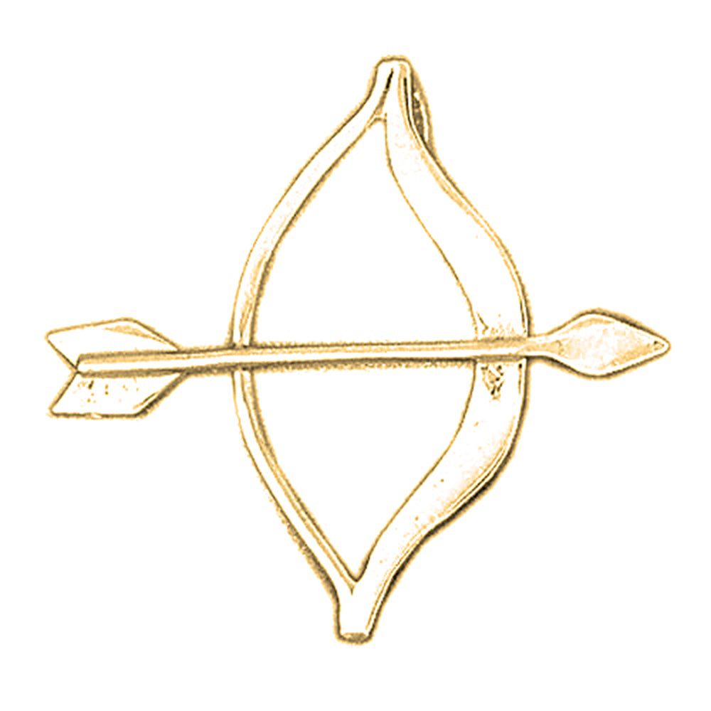 14K or 18K Gold Bow & Arrow Pendant