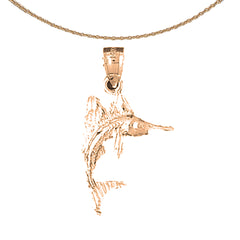 10K, 14K or 18K Gold Sailfish Pendant