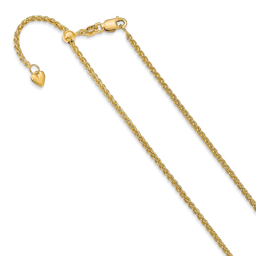 10K Yellow Gold Adjustable 1.6mm Semi Solid Spiga Chain