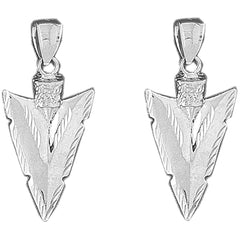 Sterling Silver 38mm Arrowhead Earrings