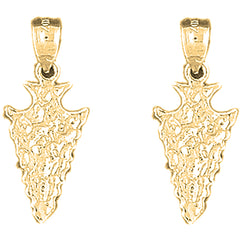 Yellow Gold-plated Silver 26mm Arrowhead Earrings