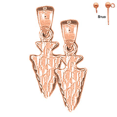 14K or 18K Gold Arrowhead Earrings