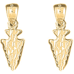 Yellow Gold-plated Silver 22mm Arrowhead Earrings