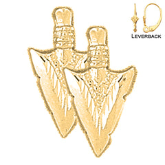 14K or 18K Gold Arrowhead Earrings