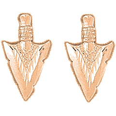 14K or 18K Gold 19mm Arrowhead Earrings