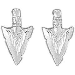 Sterling Silver 19mm Arrowhead Earrings