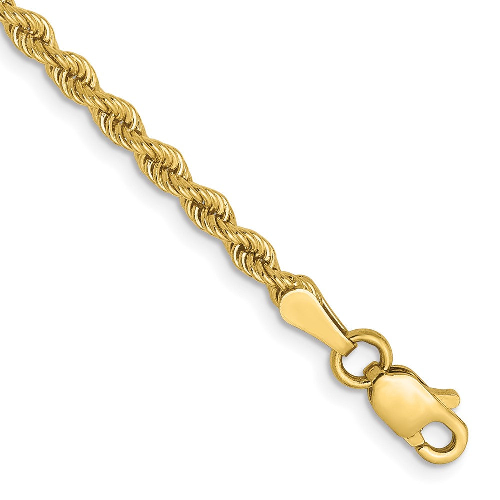 10K Yellow Gold 2.5mm Solid Regular Rope Chain