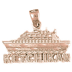 14K or 18K Gold Ketchikan Cruise Ship Pendant