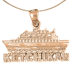14K oder 18K Gold Ketchikan Kreuzfahrtschiff Anhänger