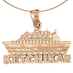 Colgante de crucero Ketchikan de oro de 14 quilates o 18 quilates