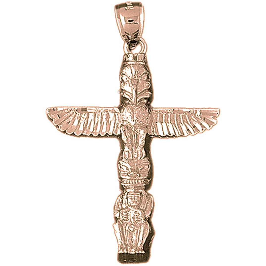 10K, 14K or 18K Gold Totem Pole Pendant