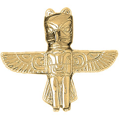 10K, 14K or 18K Gold Totem Pole Pendant