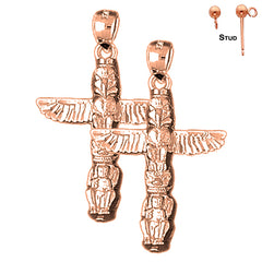 14K or 18K Gold Totem Pole Earrings