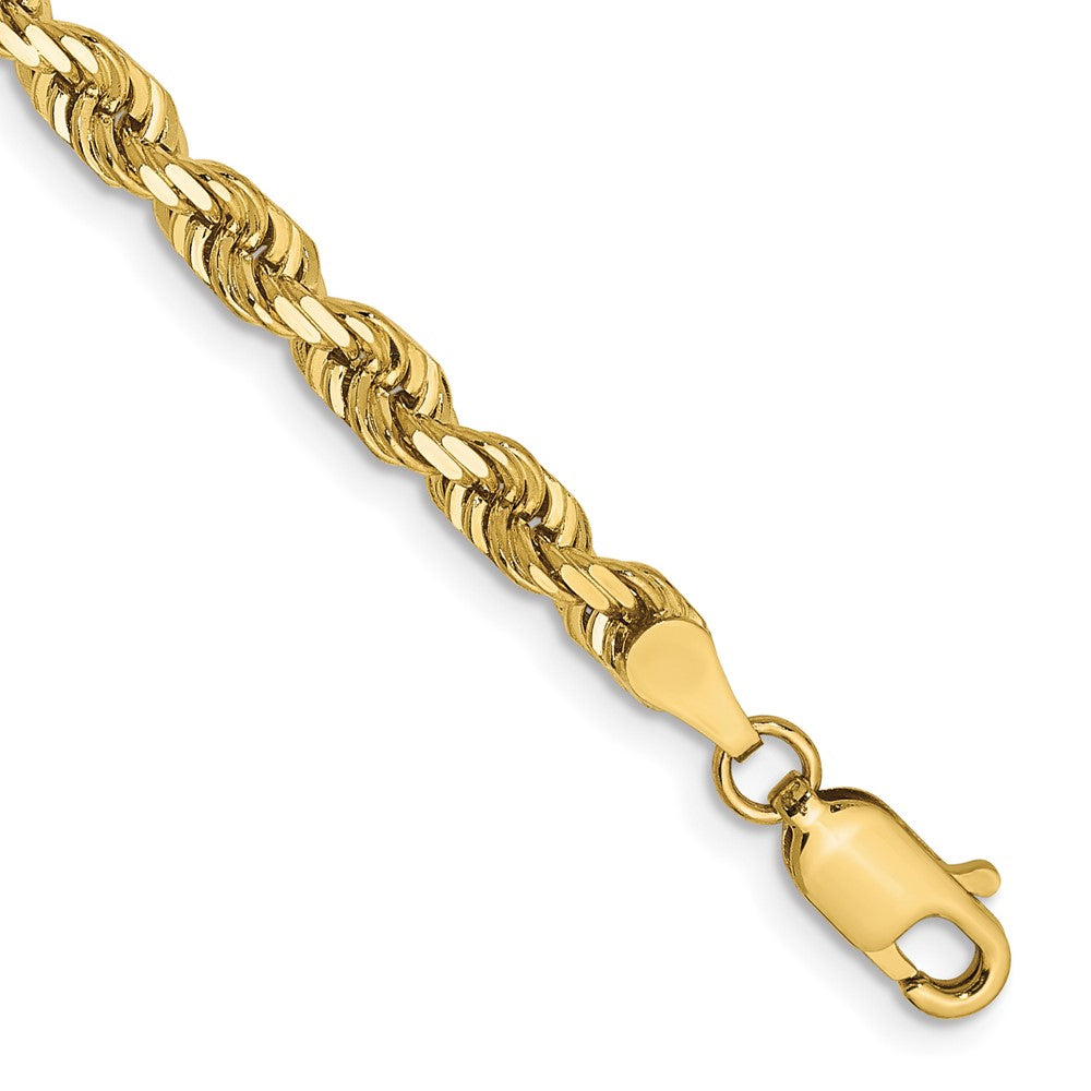 10K Yellow Gold 4mm Diamond-cut Quadruple Rope Chain