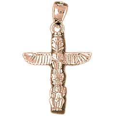 14K or 18K Gold Totem Pole Pendant