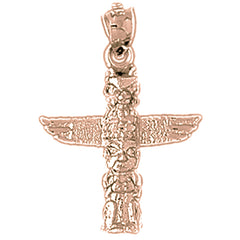 14K or 18K Gold Totem Pole Pendant