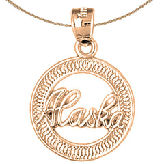 14K or 18K Gold Alaska Pendant