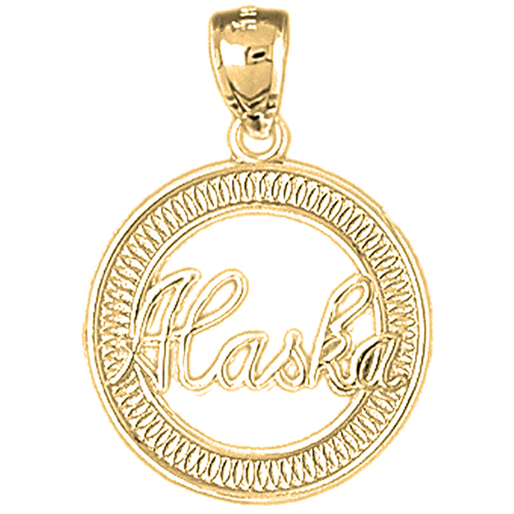 14K or 18K Gold Alaska Pendant