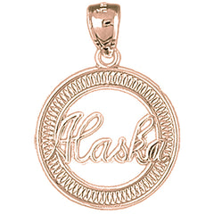 14K or 18K Gold Alaska Pendant