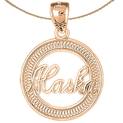 14K or 18K Gold Alaska Pendant