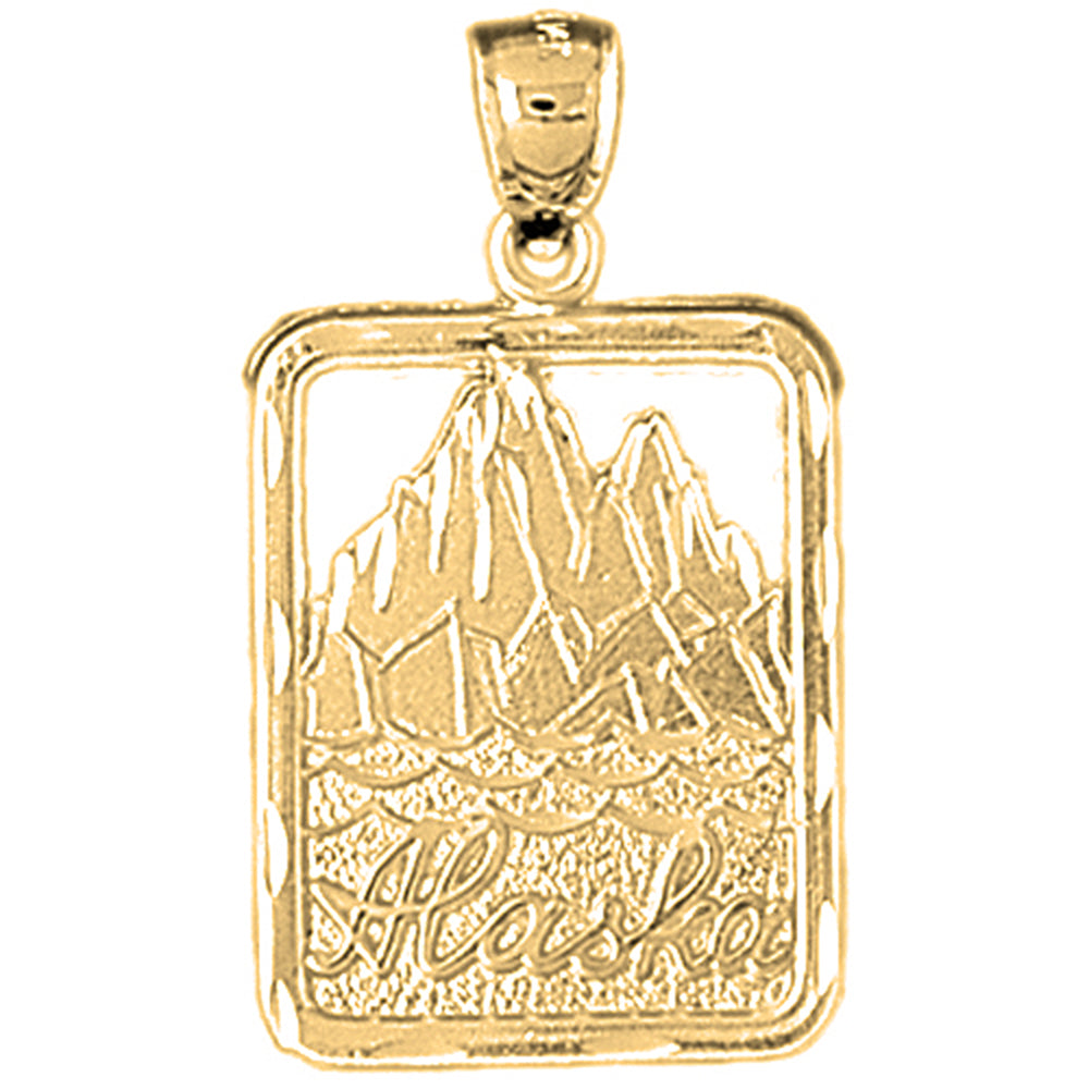 10K, 14K or 18K Gold Alaska Pendant