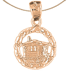 14K or 18K Gold Cottage Pendant