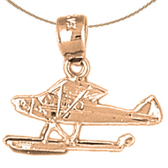 14K or 18K Gold Float Plane Pendant