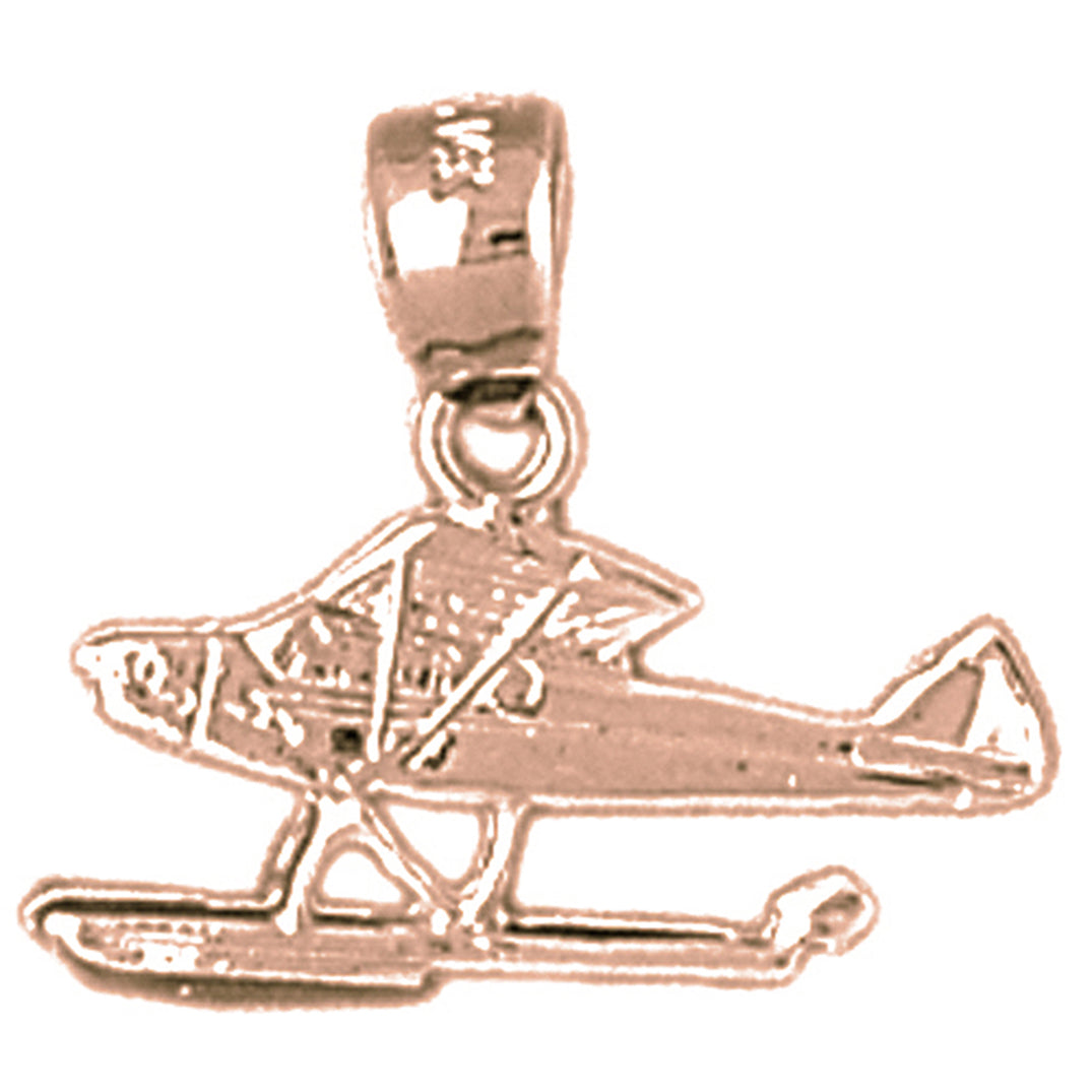 14K or 18K Gold Float Plane Pendant