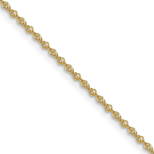 10K Yellow Gold 1mm Sparkle Singapore Chain