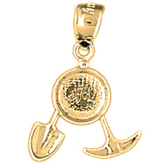 14K or 18K Gold Shovel And Pick Ax Pendant