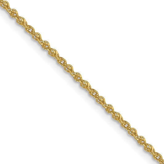 10K Yellow Gold 1.3mm Sparkle Singapore Chain