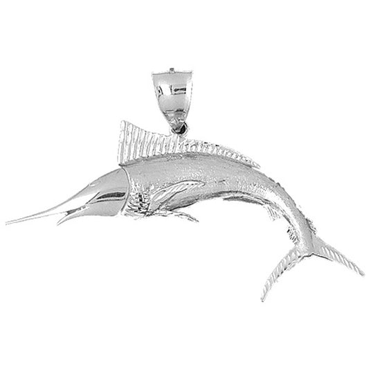 10K, 14K or 18K Gold Marlin Pendant