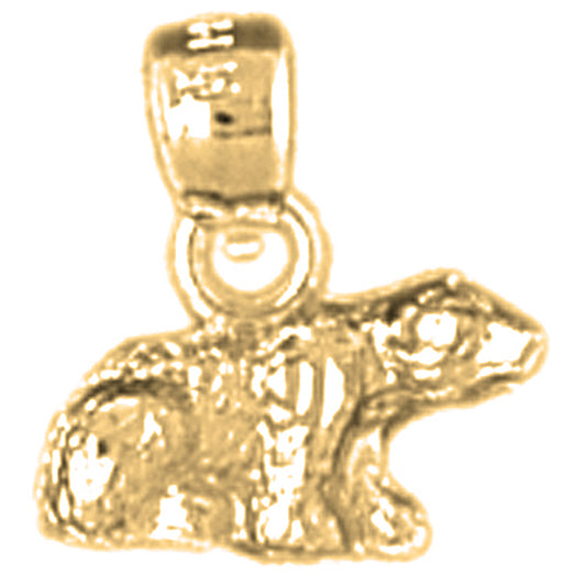 14K or 18K Gold Bear Pendant