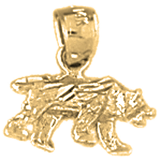 14K or 18K Gold Bear Pendant