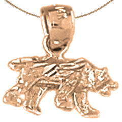 14K or 18K Gold Bear Pendant