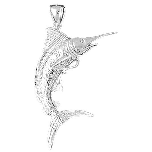 10K, 14K or 18K Gold Marlin Pendant